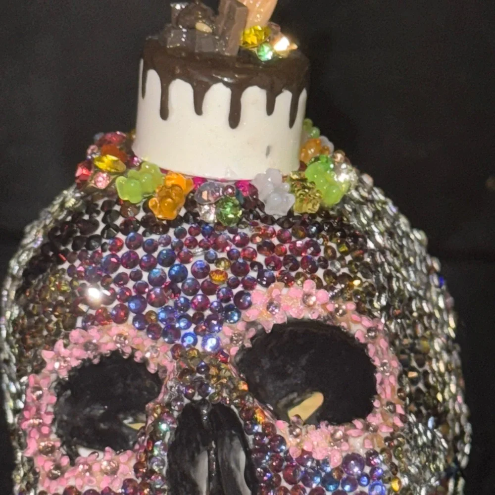 Colorful Rhinestone Skull Decor - Picture 7 of 7